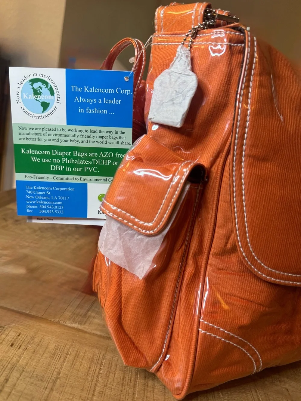 NWT Kalencom Patent 70s Baby Bag Set w Pad Insulated Bottle Holder Zip Bag